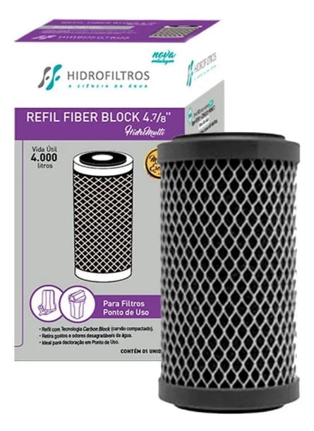 Refil Fiber Block 4.7/8" Preto Hidrofiltros